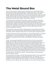 the metal bound box story|The Metal Bound Box: Ancestral Divination and Power in the Zhou.